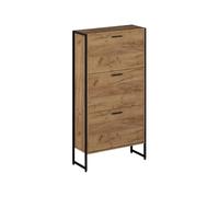 Vicco Benne à chaussures Folda, Chêne doré/noir, 63x119cm | avec 3 compartiments basculants, convient pour le rangement de jusqu'à 8 paires de chaussures