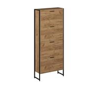 Vicco Benne à chaussures Folda, Chêne doré/noir, 63x152.5cm | avec 4 compartiments basculants, convient pour le rangement de jusqu'à 8 paires de chaussures