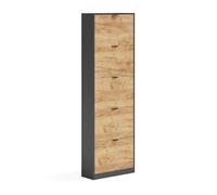 Vicco Benne à chaussures Gizmo, Chêne de force doré/Anthracite, 59x181.1cm avec 5 compartiments