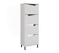 Vicco Benne à chaussures Marelle, Blanc/Artisan, 60x167.4cm | avec 4 compartiments, adapté au rangement et à l’organisation des chaussures