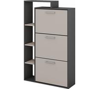 Vicco Benne à chaussures Orlando, 80x128.3cm avec 3 compartiments, Anthracite/gris