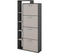 Vicco Benne à chaussures Orlando, 80x166.1cm avec 4 compartiments, Anthracite/gris