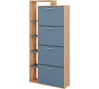 Vicco Benne à chaussures Orlando, 80x166.1cm avec 4 compartiments, Chêne doré/bleu