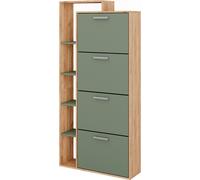 Vicco Benne à chaussures Orlando, 80x166.1cm avec 4 compartiments, Force d'or Chêne/Vert