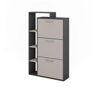 Vicco Benne à chaussures Orlando, Anthracite/gris, 80x128.3cm avec 3 compartiments