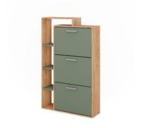 Vicco Benne à chaussures Orlando, Force d'or Chêne/Vert, 80x128.3cm avec 3 compartiments