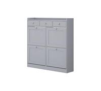Vicco Benne à chaussures Vitto, Gris, 100x99.5cm avec 3 tiroirs et 4 compartiments pliants