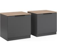 Vicco table de chevet Betti, Anthracite, 50 x 50 cm Lot de 2
