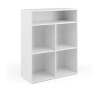 Vicco Bibliothèque, Blanc, 72x90.2cm | 4 compartiments, pour le rangement et l’organisation des supports et accessoires