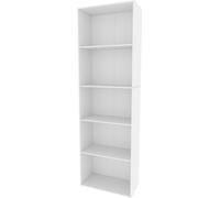 Vicco bibliothèque Bob, 60 x 190 cm avec 5 compartiments, Blanc/Blanc