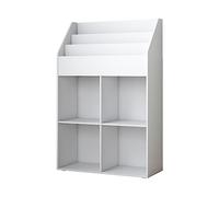 Vicco Bibliothèque Enfant Conny, Blanc, 72x111cm avec 4 étagères pour Les boîtes Pliantes, Convient pour Le Rangement des Jouets et des Livres