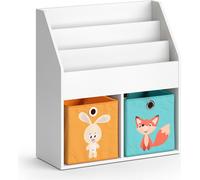 Vicco bibliothèque enfant Luigi, 72 x 79 cm avec 2 boxes pliants opt.1, Blanc