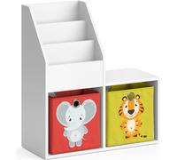 Vicco bibliothèque enfant Luigi, 72 x 79 cm Mini, avec 2 boîtes pliantes opt.2, Blanc