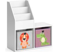 Vicco bibliothèque enfant Luigi, 72 x 79 cm Mini, avec 2 boîtes pliantes opt.3, Blanc