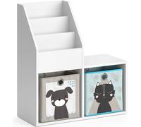 Vicco bibliothèque enfant Luigi, 72 x 79 cm Mini, avec 2 boîtes pliantes opt.4, Blanc