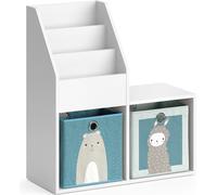 Vicco bibliothèque enfant Luigi, 72 x 79 cm Mini, avec 2 boîtes pliantes opt.6, Blanc