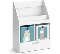 Vicco bibliothèque enfant Luigi, 72 x 96.2 cm avec tiroir et 2 boxes pliables opt.1, Blanc