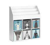 Vicco Bibliothèque Enfant Luigi, Blanc, 107.2x114.2cm avec 6 boîtes Pliantes Opt.2, combinable pour Le Rangement des Jouets et des Livres
