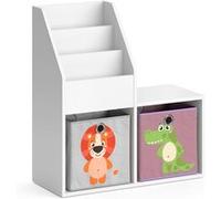 Vicco Bibliothèque enfant Luigi, Blanc, 30.9x79cm Mini, avec 2 boîtes pliantes opt.3 Blanc G