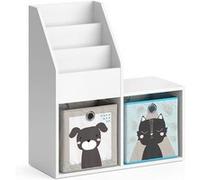 Vicco Bibliothèque enfant Luigi, Blanc, 30.9x79cm Mini, avec 2 boîtes pliantes opt.4 Blanc G
