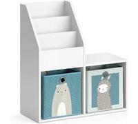 Vicco bibliothèque Enfant Luigi, Blanc, 72 x 79 cm Mini, avec 2 boîtes Pliantes Opt.6