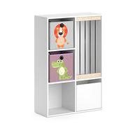 Vicco bibliothèque Enfant Luigi, Blanc, 72 x 107.8 cm avec 2 Boxes pliants Opt.3