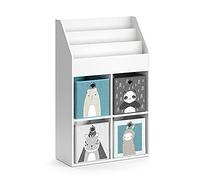 Vicco Bibliothèque Enfant Luigi, Blanc, 72x114.2cm avec 4 boîtes Pliantes, combinable pour Le Rangement des Jouets et des Livres