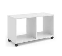 Vicco Bibliothèque Enfant Luigi, Blanc, 72x42.4cm, déplaçable sur roulettes avec Deux étagères Ouvertes