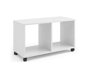 Vicco Bibliothèque Enfant Luigi, Blanc, 72x42.4cm, déplaçable sur roulettes avec Deux étagères Ouvertes