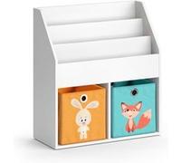 Vicco Bibliothèque enfant Luigi, Blanc, 72x79cm avec 2 boxes pliants opt.1 Blanc G
