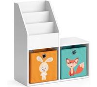 Vicco Bibliothèque enfant Luigi, Blanc, 72x79cm Mini, avec 2 boîtes pliantes opt.1 Blanc G