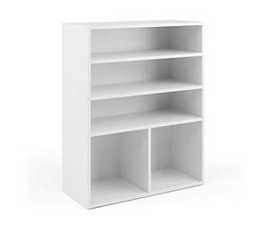 Vicco Bibliothèque Enfant Luigi, Blanc, 72x90.2cm | 2 compartiments, combinable pour le rangement des jouets et des livres