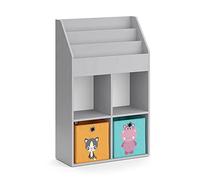 Vicco Bibliothèque Enfant Luigi, Gris, 72x114.2cm avec 2 Boxes pliants