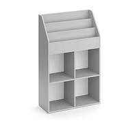 Vicco Bibliothèque Enfant Luigi, Gris, 72x114.2cm | combinable pour le rangement des jouets et des livres