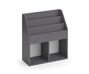 Vicco Bibliothèque Enfant Luigi, Gris, 72x79cm | combinable pour le rangement de livres et de jouets