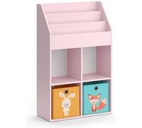 Vicco Bibliothèque enfant Luigi, Rose, 72x114.2cm avec 6 boîtes pliantes (multicolores) Rose G