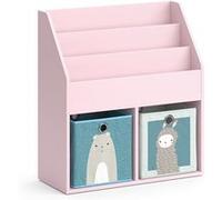Vicco Bibliothèque enfant Luigi, Rose, 72x79cm avec 2 boîtes pliantes (ours, mouton) Rose G