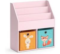 Vicco Bibliothèque enfant Luigi, Rose, 72x79cm avec 2 boîtes pliantes (renard, lapin) Rose G