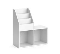 Vicco Bibliothèque Luigi, Blanc, 72x79cm, pour Le Rangement de Livres et d’Objets décoratifs, autoportant