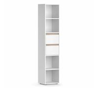 Vicco Bibliothèque Robert, Blanc, 36.2x171cm, pour Le Rangement de Livres et d’Objets de décoration dans Le Salon