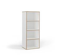 Vicco Bibliothèque Tetrix, Blanc, 40x100cm avec 4 Compartiments