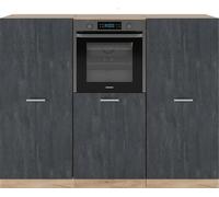 Vicco Bloc cuisine R-Line, 180 cm sans plan de travail, Béton noir/chêne doré
