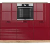 Vicco Bloc cuisine R-Line, 180 cm sans plan de travail, Bordeaux brillant/chêne doré