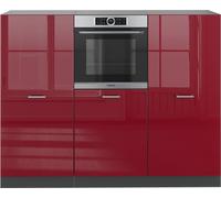 Vicco Bloc cuisine R-Line, Bordeaux haute brillance/anthracite, 180cm sans PT Bordeaux haute brillance/anthracite