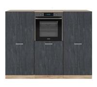 Vicco Bloc cuisine R-Line, Béton noir/chêne doré, 180cm sans PT Béton noir/chêne doré G