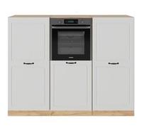 Vicco Bloc cuisine R-Line, 180cm sans PT, Blanc campagnard/Chêne doré