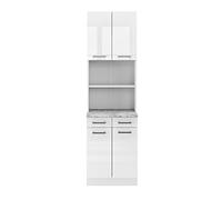 Vicco Bloc Cuisine R-Line, Blanc Haute Brillance, 60cm, PT Marbre, pour Une Combinaison modulaire dans Les Ensembles de Cuisine