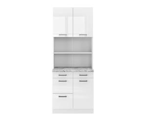 Vicco Bloc Cuisine R-Line, Blanc Haute Brillance, 80cm, PT Marbre, pour Une Combinaison modulaire dans Les Ensembles de Cuisine