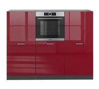 Vicco Bloc cuisine R-Line, Bordeaux haute brillance/anthracite, 180cm sans PT Bordeaux haute brillance/anthracite G