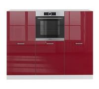 Vicco Bloc cuisine R-Line, Bordeaux haute brillance/blanc, 180cm sans PT Bordeaux haute brillance/blanc G